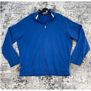 Polo Golf Ralph Lauren Pima Classic Blue 100% Cotton Zip Pullover Sweatshirt XL